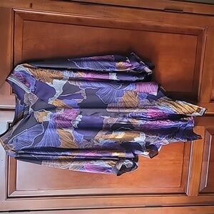 Chico's Multicolor  Art to wear Tunic Abstract Boho Blouse SZ L